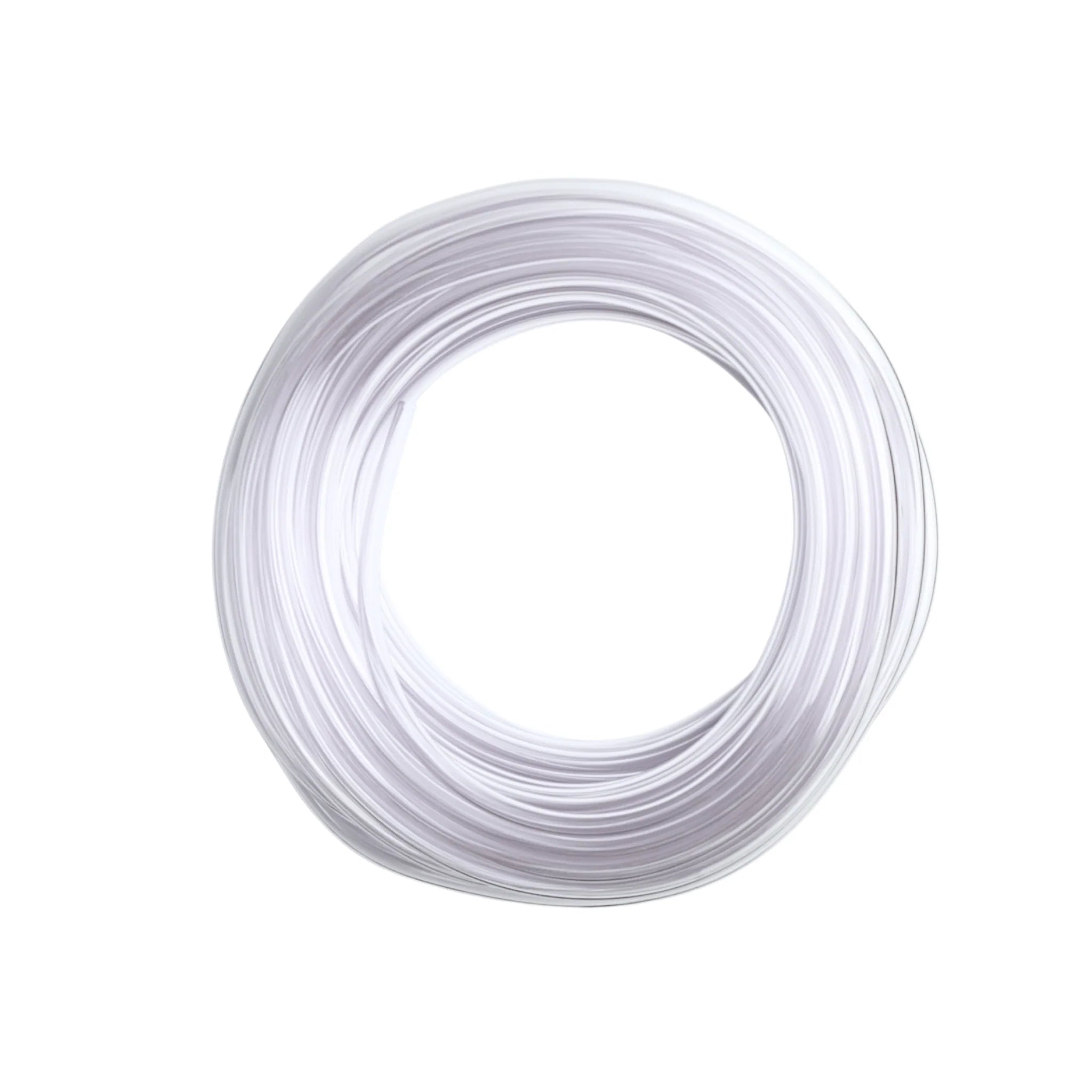 Clear vinyl transfer hose from FastRack, 100 ft length with 5/16 inch inner diameter and 7/16 inch outer diameter for fluid transfer.