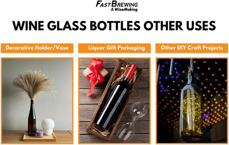 Set of 12 green Bordeaux wine bottles by FastRack, 750ml capacity, standing upright on a plain background.
