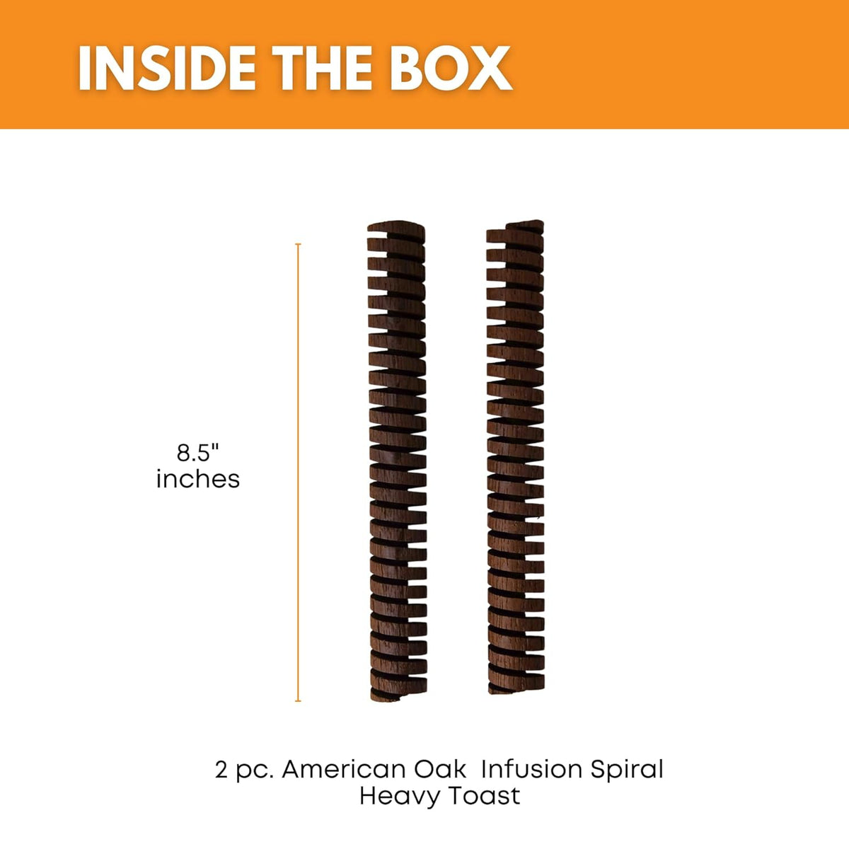 FastRack American Oak Infusion Spiral with heavy toast, showcasing a handcrafted oak spiral for wine aging and flavor infusion.