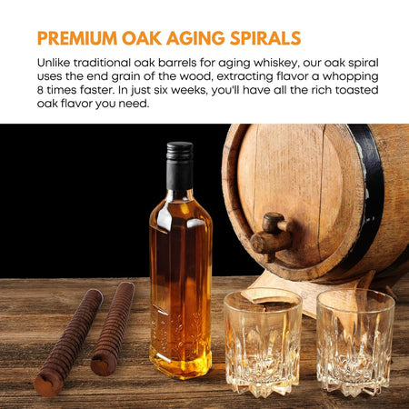 FastRack American Oak Infusion Spiral in heavy toast finish, showcasing the handcrafted oak spiral used for flavor infusion in beverages.