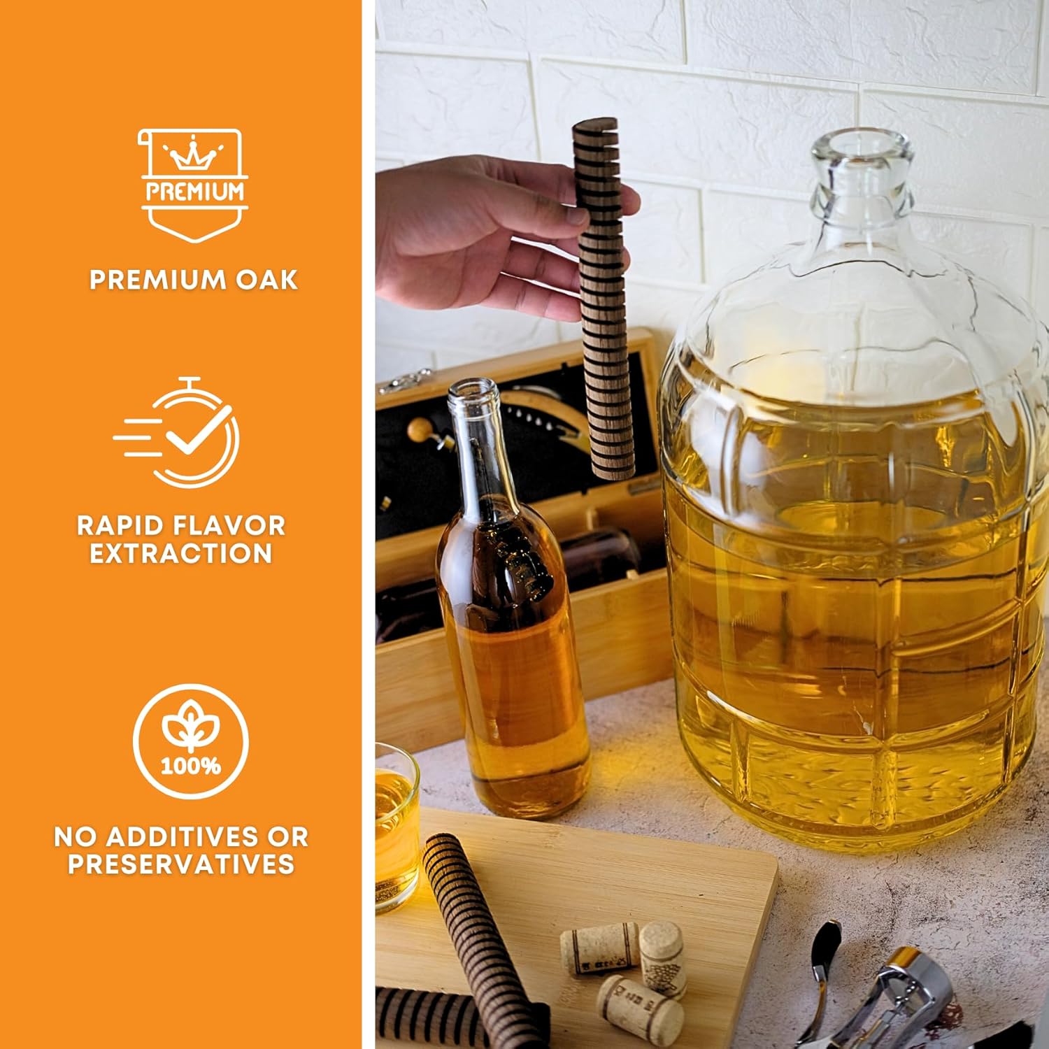 FastRack American Oak Infusion Spiral in heavy toast, showcasing the roasted, twisted oak wood used for flavoring in brewing or smoking.