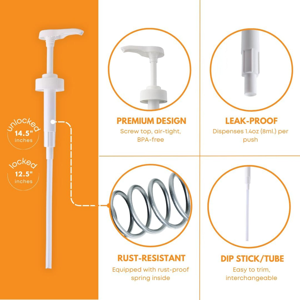 Clear 0.5-gallon glass jug with white dispensing pump from FastRack, ideal for liquids and beverages.