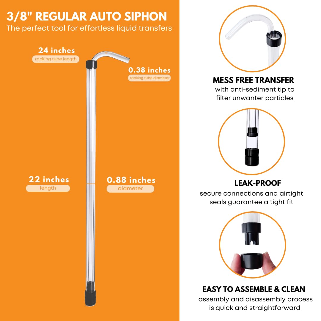 FastRack 3/8 inch auto siphon for efficient liquid transfer, featuring durable plastic construction and easy operation.