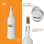 Set of 12 Frosted Bordeaux wine bottles, 750ml each, from FastRack, displayed in a case for wine storage or presentation.