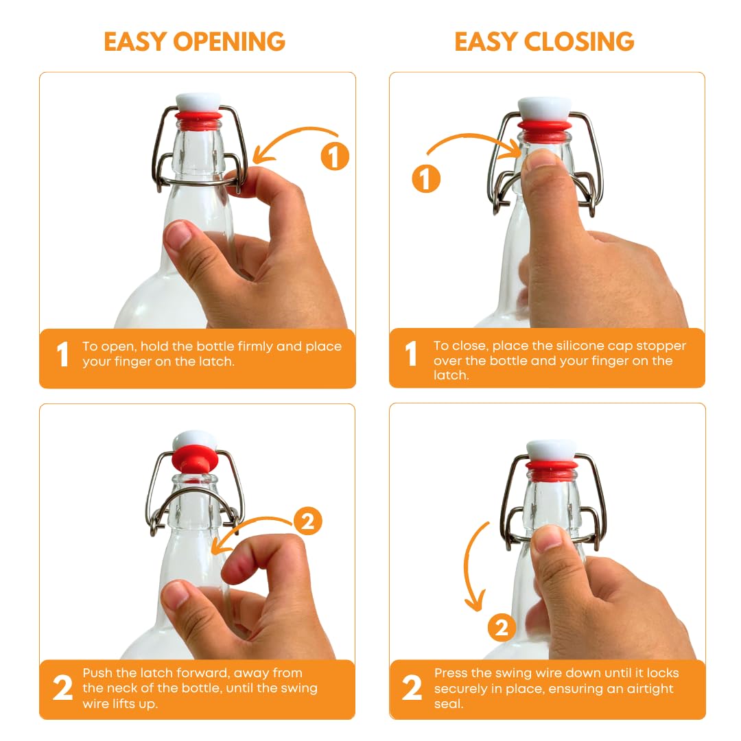 Clear Swing Top Bottles 1000ml – Case of 12