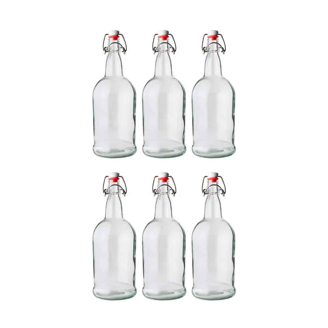 FastRack 500ml Clear Swing Top Bottles – 6 Pack - FastRack