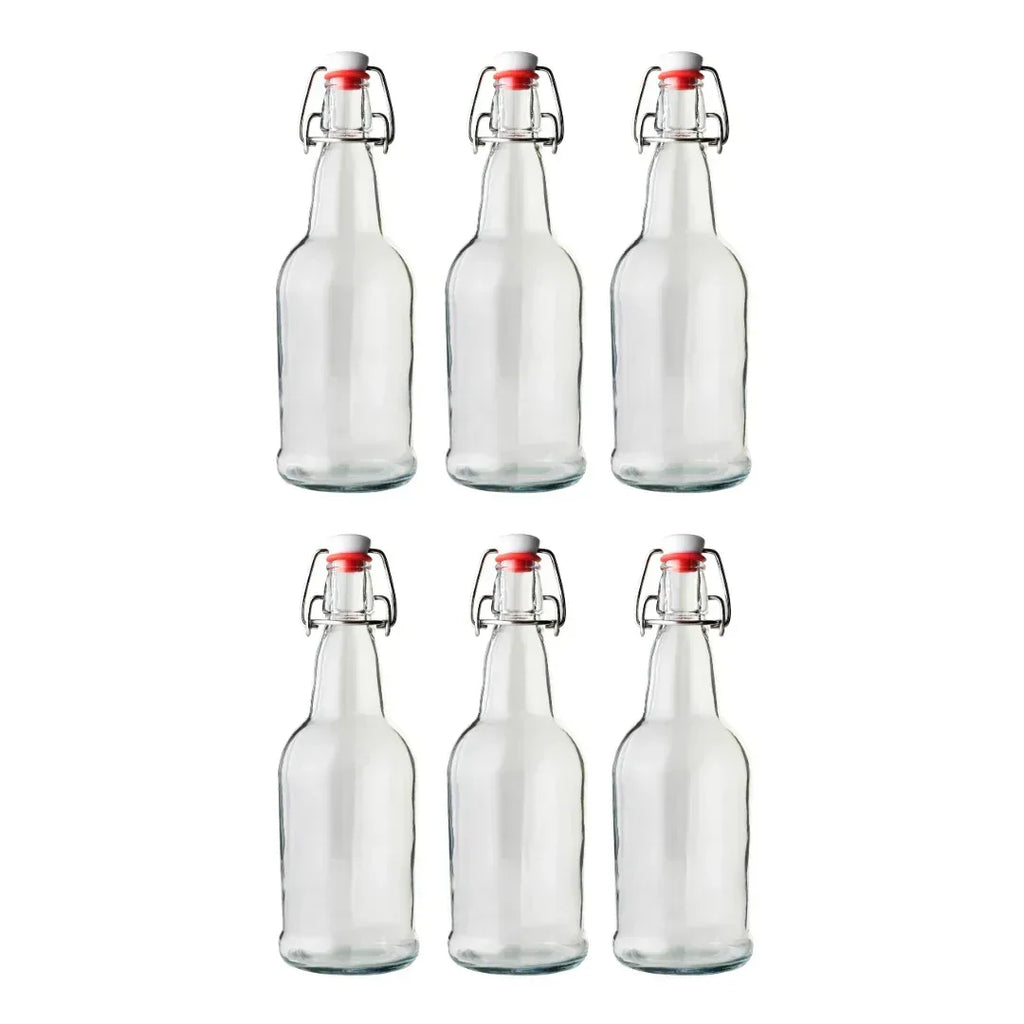 FastRack Clear Swing Top Bottles 1000ml – Case of 6 - FastRack