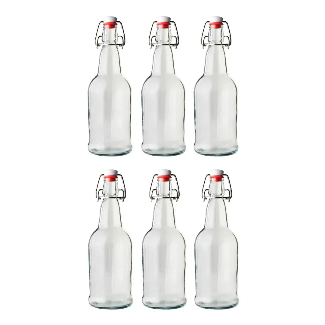 FastRack Clear Swing Top Bottles 1000ml – Case of 6 - FastRack