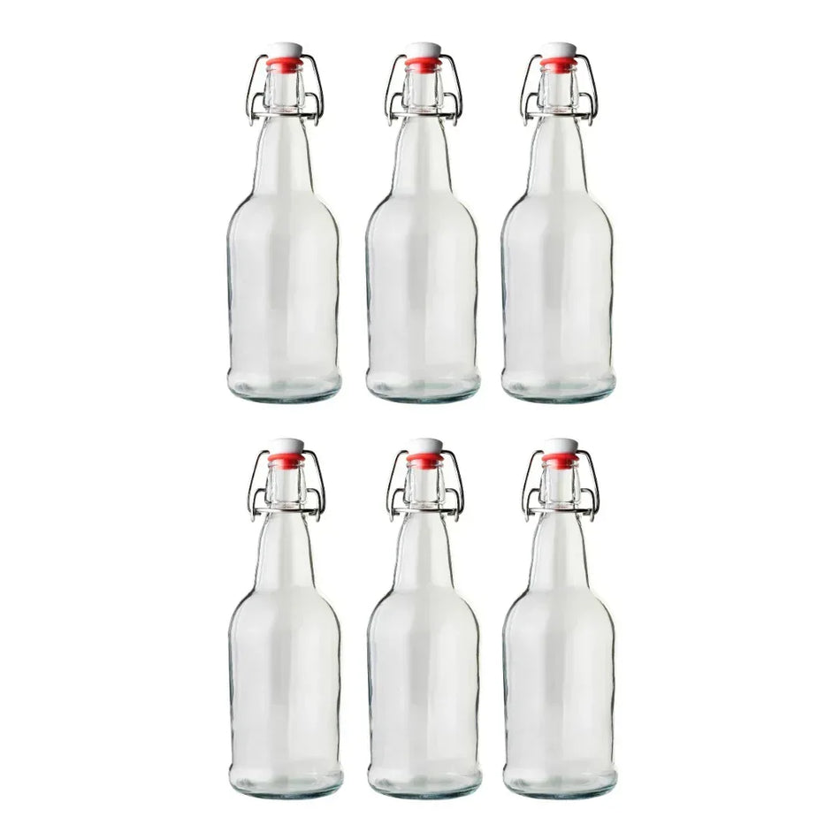 FastRack Clear Swing Top Bottles 1000ml – Case of 6 - FastRack