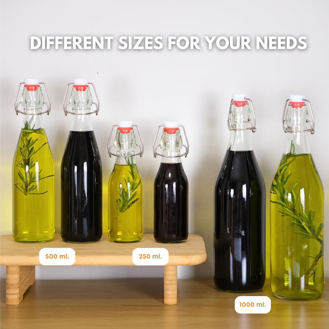 Clear Swing Top Bottles 1000ml – Case of 6