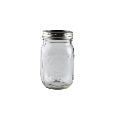 Set of 12 Ball Mason Jars 16 oz regular mouth with bands and lids for homebrewing and canning, by FastBrewing.