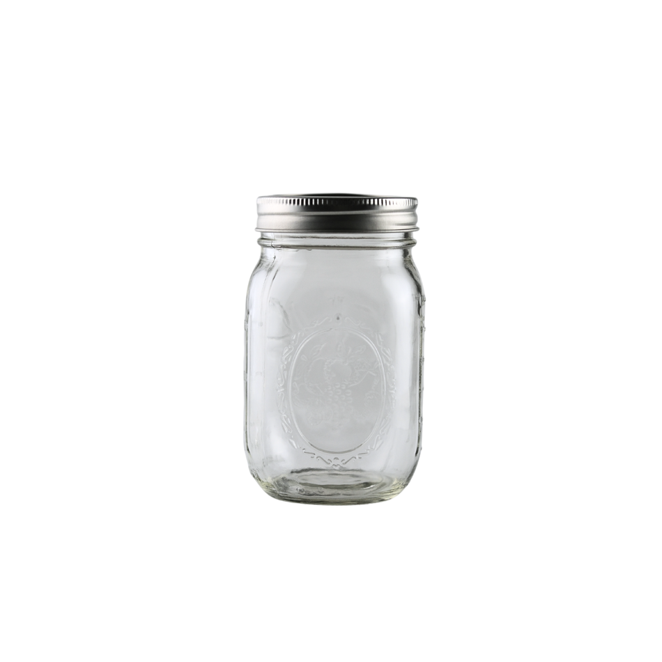 Set of 12 Ball Mason Jars 16 oz regular mouth with bands and lids, ideal for homebrewing and preserving food.