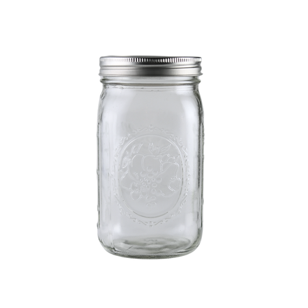 Set of 12 Ball Mason Jars 32 oz wide mouth with bands and lids, ideal for homebrewing and canning, by FastBrewing.