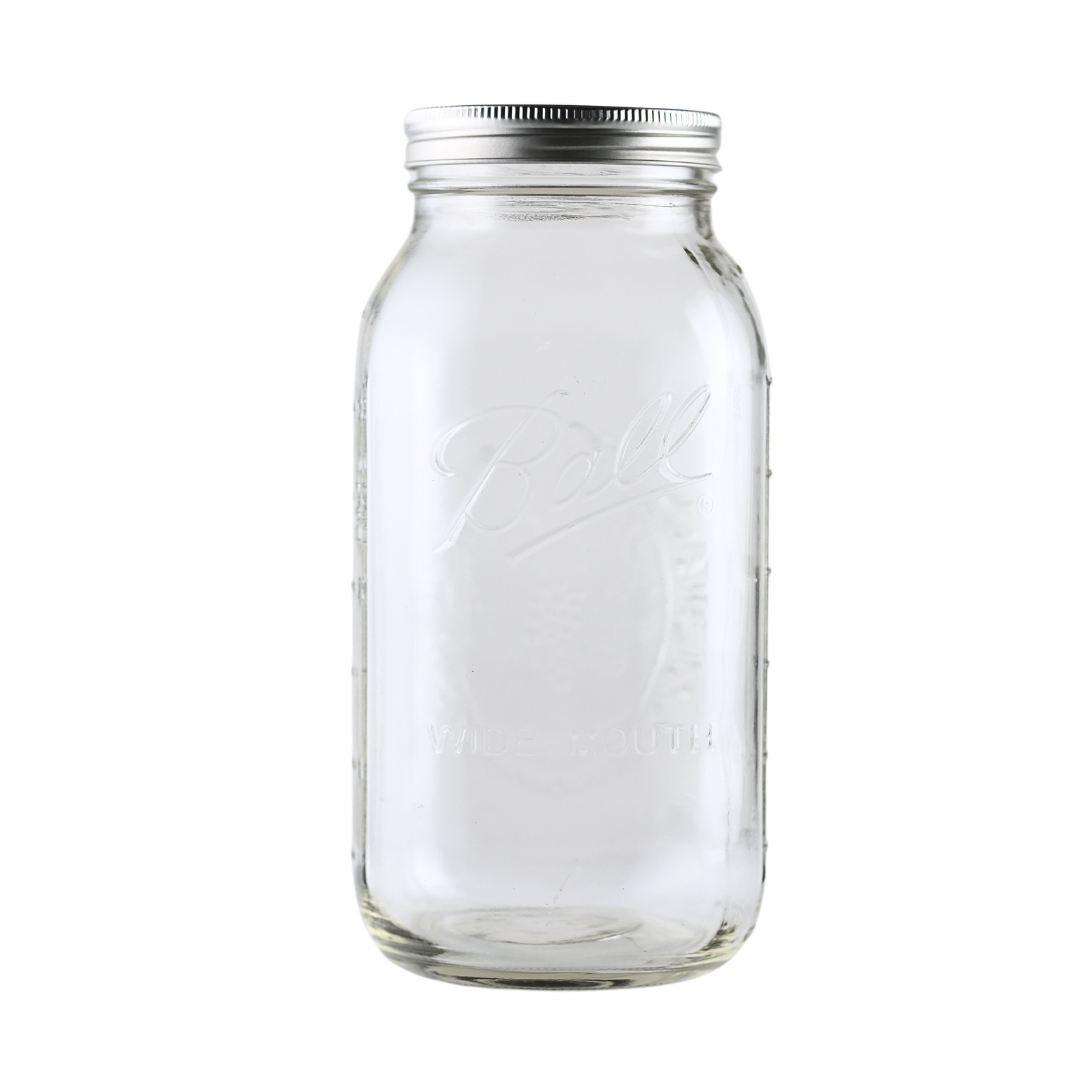 Ball Mason Jars 64 oz Wide Mouth with Bands & Lids - Case of 6