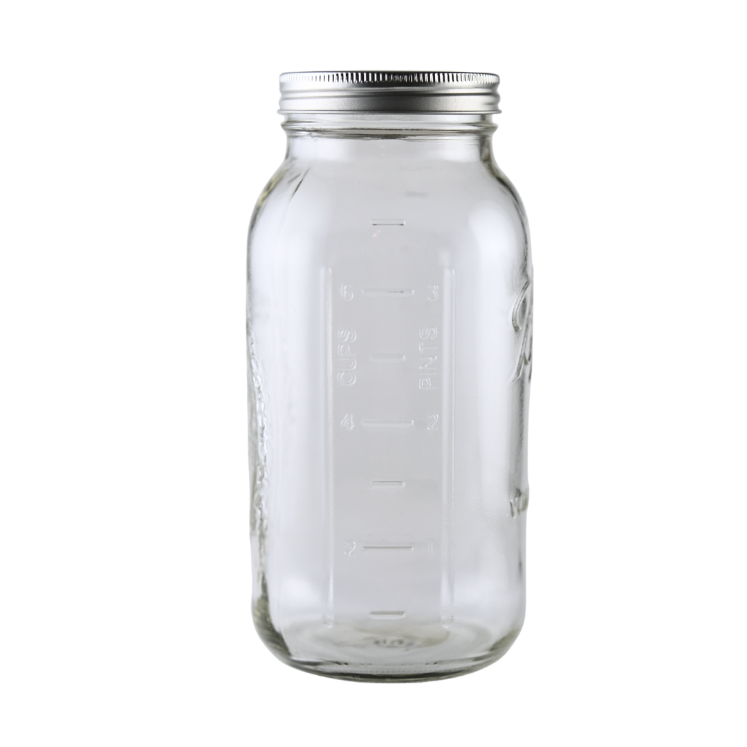 Ball Mason Jars 64 oz Wide Mouth with Bands & Lids - Case of 6