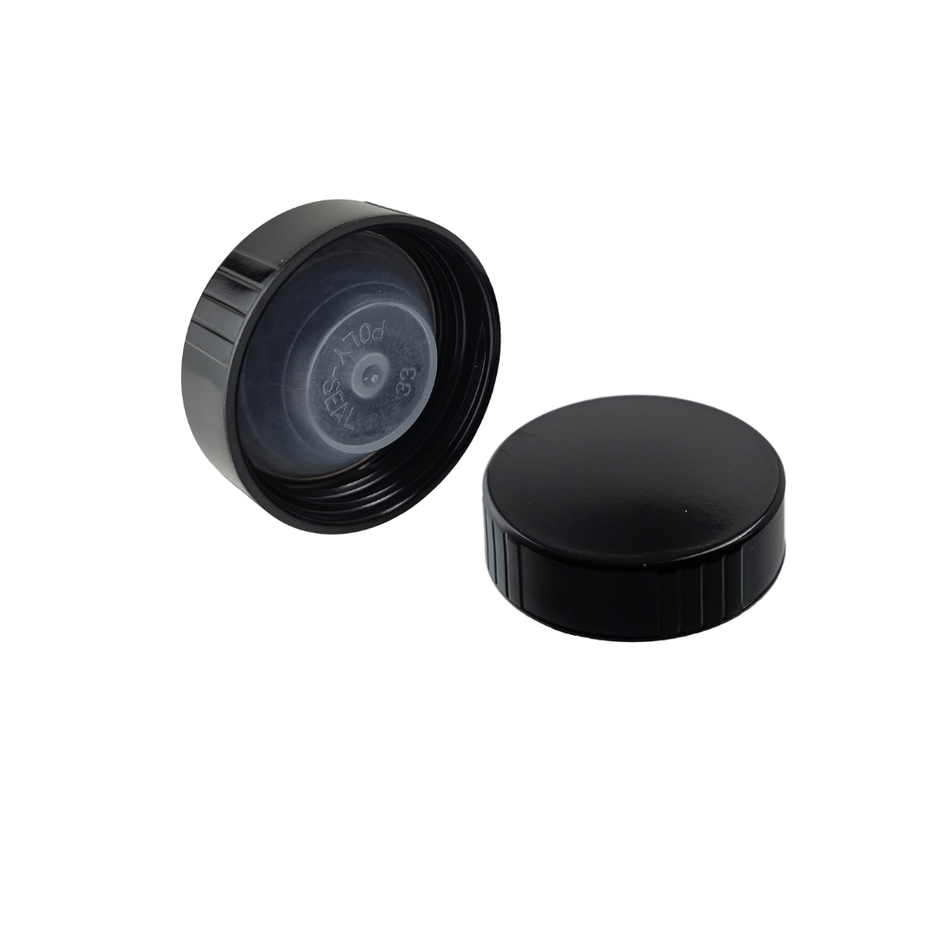 Black Polyseal Cap for jugs by FastBrewing, designed for homebrewing and winemaking, shown on a white background