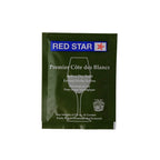 Red Star Premier Cote des Blancs wine yeast packet from FastRack, 5g, used for fermenting white wines with natural yeast.
