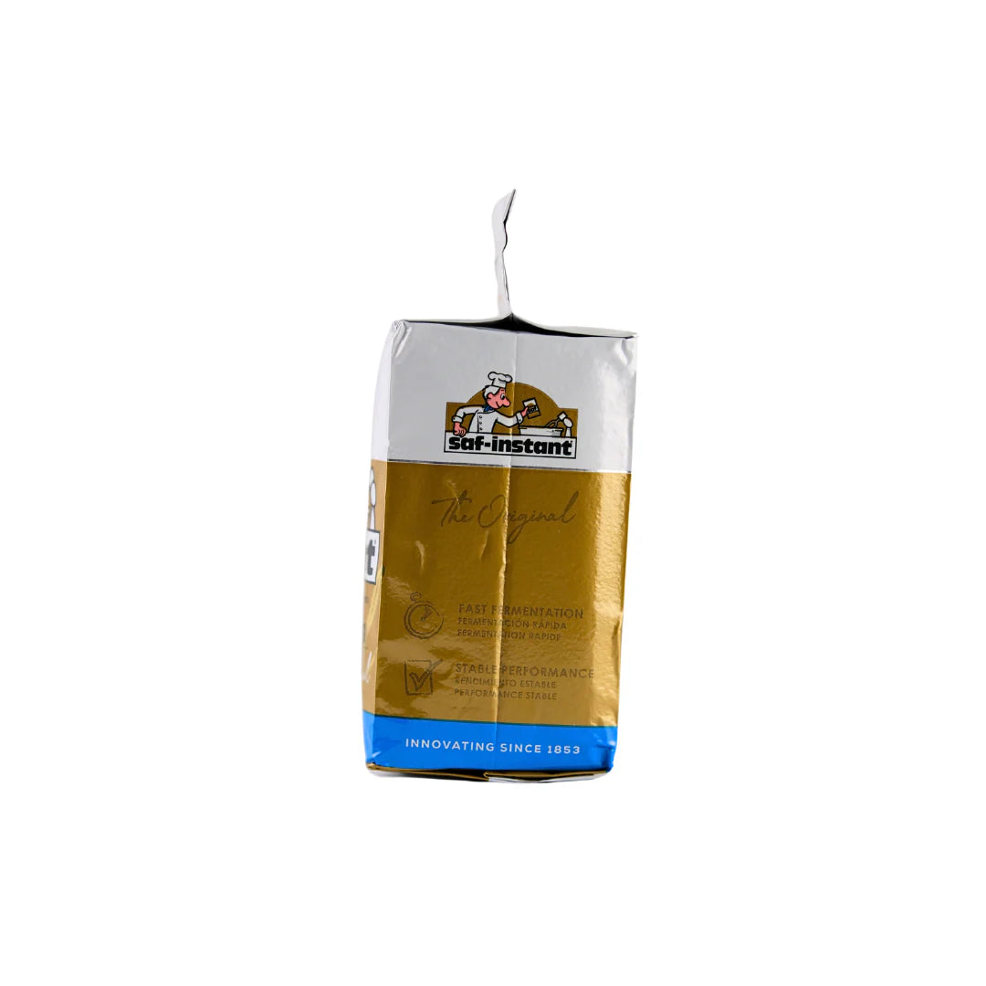 Red Star SAF instant yeast in 1 lb packages with gold, white, or blue packaging, used for baking and bread making.