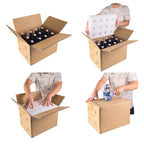 Blue 1000ml FastRack swing top bottles, case of 12, with secure metal caps and clear glass body for storing liquids.